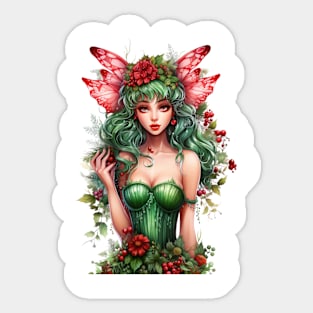 Fairy Christmas Girl Portrait Sticker